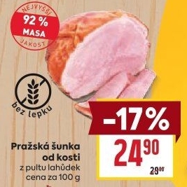 Šunka pražská od kosti nejvyšší jakosti