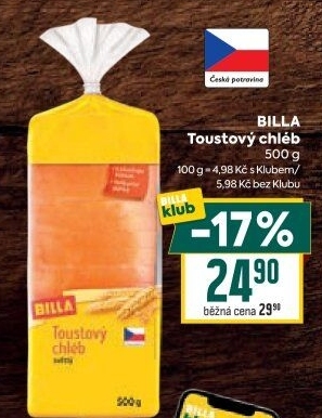 Toustový chléb Billa