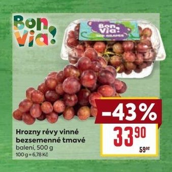 Hrozny révy vinné bezsemenné tmavé