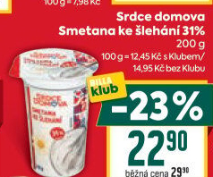 Smetana ke šlehání 31% Srdce domova