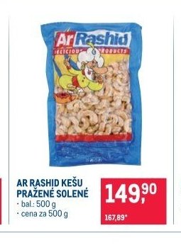Ar Rashid Kešu pražené solené