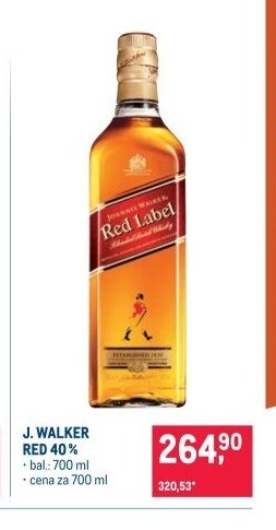 J. WALKER RED 40 %