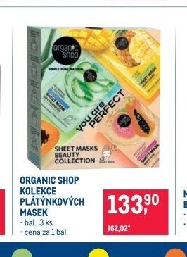 ORGANIC SHOP KOLEKCE PLÁTÝNKOVÝCH MASEK