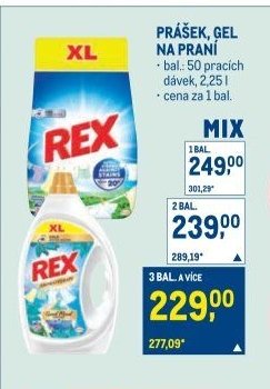 Rex prášek, gel na praní