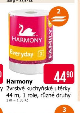 Harmony 2vrstvé kuchyňské utěrky 44 m, 1 role, různé druhy