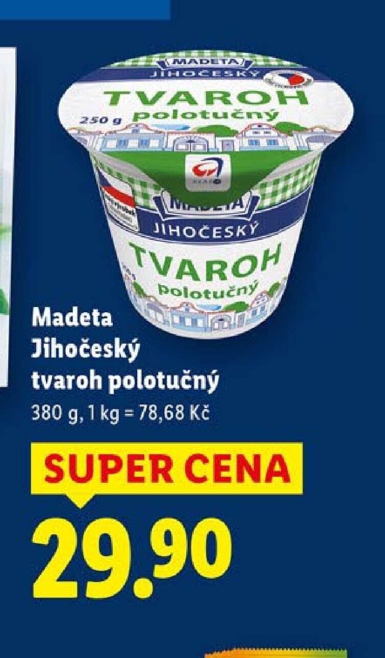 Madeta Jihočeský tvaroh polotučný