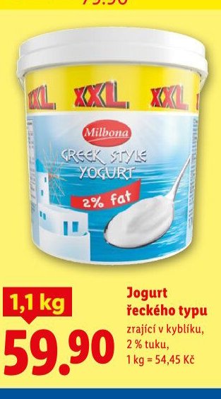Jogurt řeckého typu Milbona