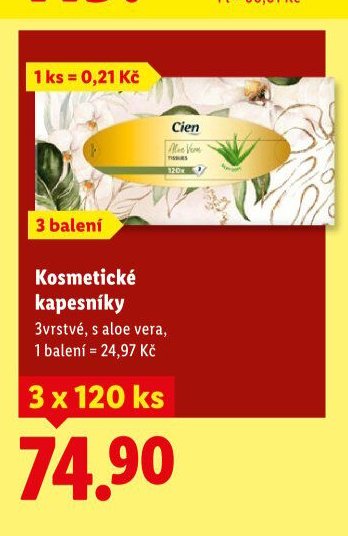 Kosmetické kapesníky Cien