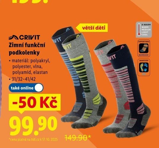 CRIVIT Zimní funkční podkolenky