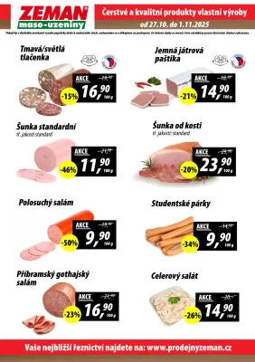 akční leták ZEMAN maso - uzeniny 27.10.2025-1.11.2025