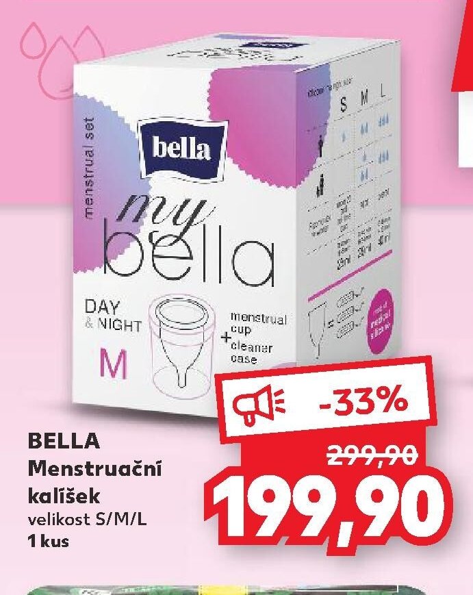BELLA Menstruační kalíšek velikost S/M/L 1 kus