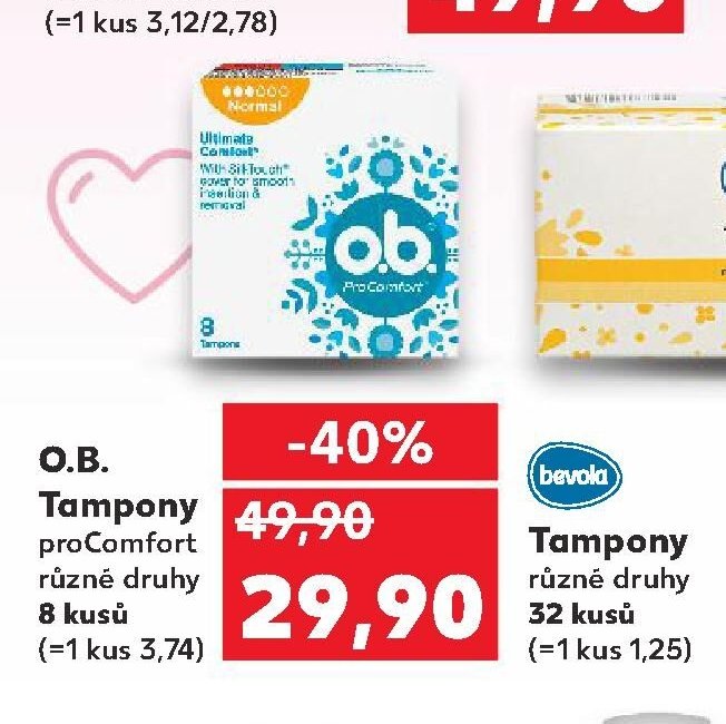 O.B. Tampony proComfort různé druhy 8 kusů