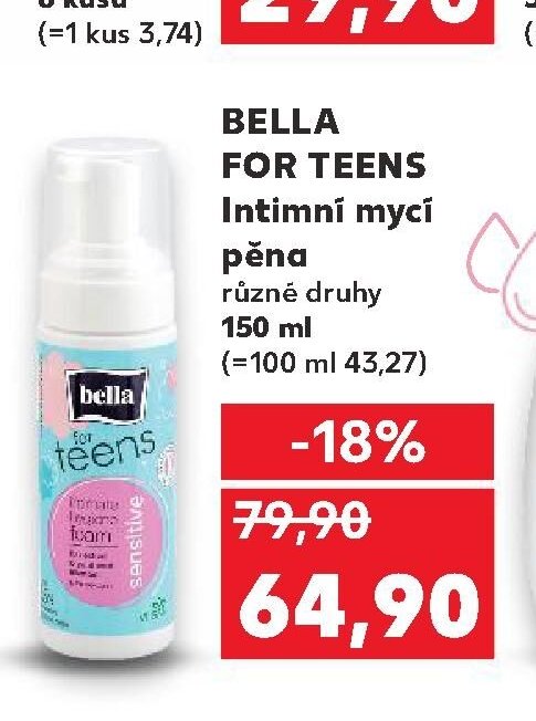 BELLA FOR TEENS Intimní mycí pěna 150 ml
