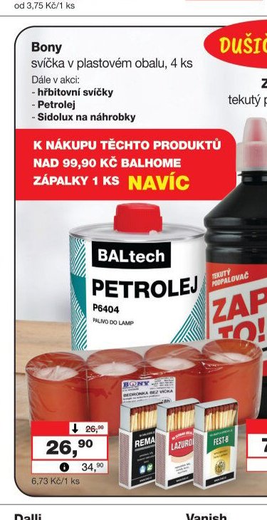 Bony svíčka v plastovém obalu