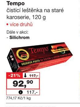 Tempo čisticí leštěnka na staré karoserie, 120 g
