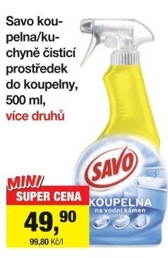 Čistič koupelen ve spreji Savo