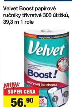 Papírové ručníky 3vrstvé Boost! Velvet