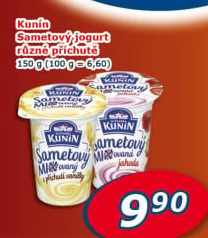 Ochucený jogurt sametový Mlékárna Kunín