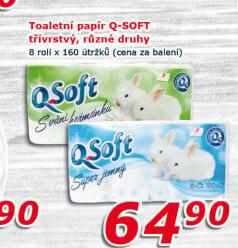 Toaletní papír 3vrstvý Q Soft