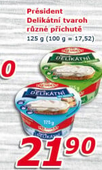 Tvarohové pomazánky Delikátní Président