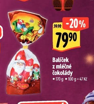 Balíček z mléčné čokolády