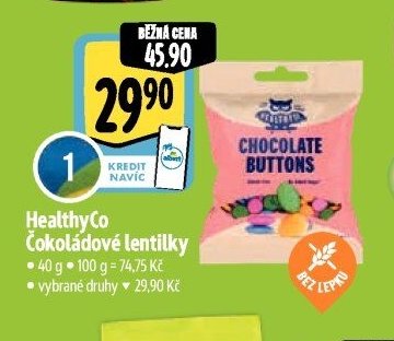 HealthyCo Čokoládové lentilky
