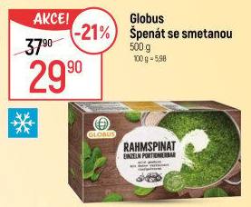 Špenát se smetanou mražený Globus
