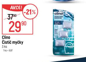 Čistič myčky při plné myčce Clino!