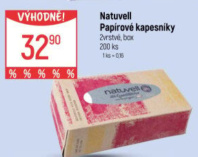 Papírové kapesníčky 2vrstvé Natuvell - box