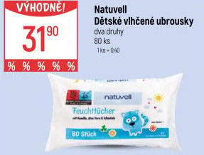 Vlhčené ubrousky dětské Natuvell