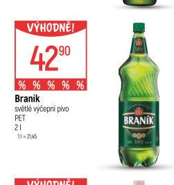 Branik světlé výčepní pivo PET 2 l