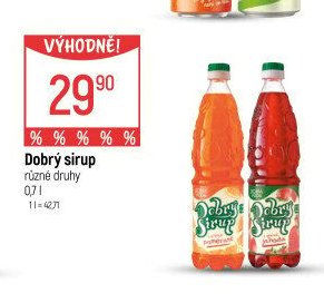 Dobrý sirup různé druhy 0,7 l