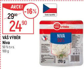 Sýr Niva 50% Váš Výběr