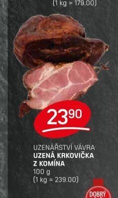Uzenářství Vávra Uzená krkovička z komína