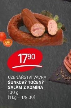 Uzenářství Vávra Šunkový točený salám z komína