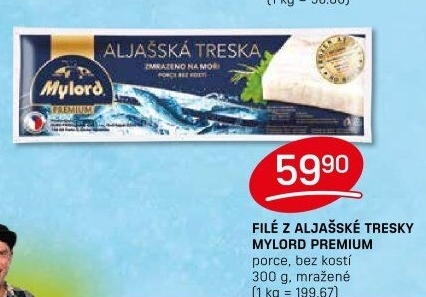 Aljašská treska filé bez kosti mražené Premium Mylord