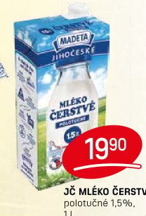 Mléko čerstvé lahodné Jihočeské Madeta - 1,5% polotučné