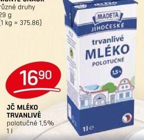 Mléko trvanlivé Jihočeské Madeta - 1,5% polotučné