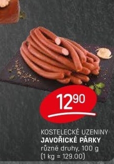 Párky javořické Kostelecké uzeniny
