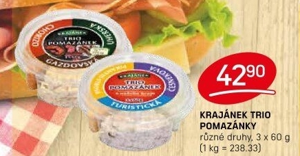 Pomazánky Trio Krajánek