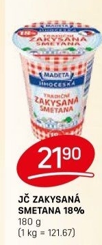 Smetana zakysaná Jihočeská Madeta 18%