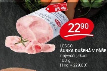 Šunka dušená nejvyšší jakosti LE&