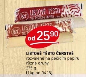Těsto listové rozválené Lef