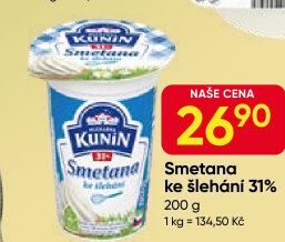 Smetana ke šlehání Mlékárna Kunín 31%