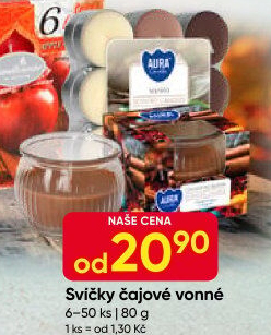 Svíčky čajové vonné Aura