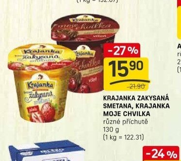 Krajanka zakysaná smetana, Krajanka Moje chvilka různé příchutě 130 g