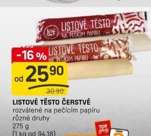 Těsto listové rozválené Lef