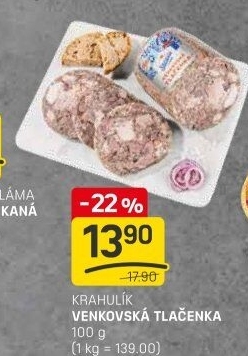 Tlačenka venkovská Krahulík