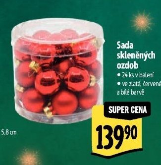 Sada skleněných ozdob