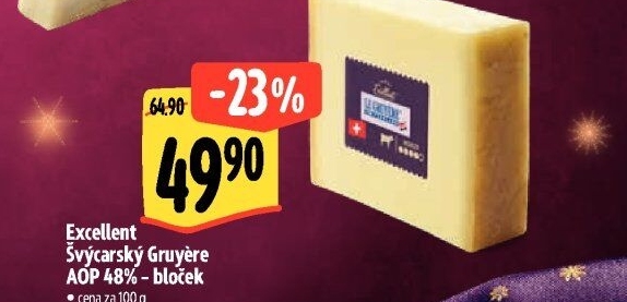 Sýr Gruyére AOP 48% Albert Excellent